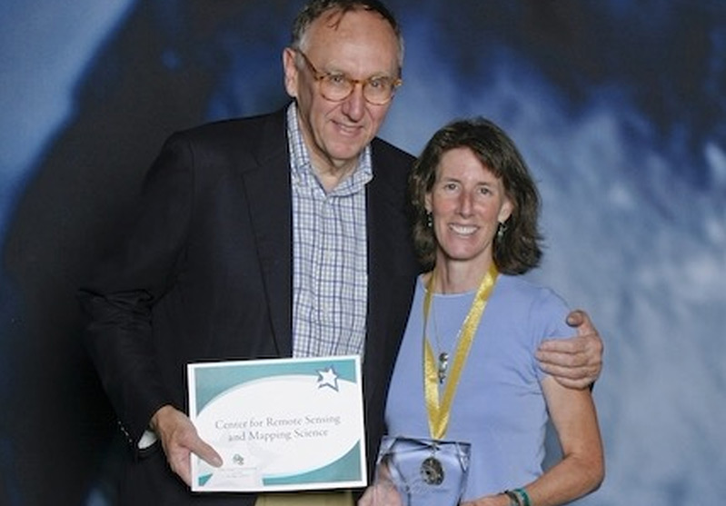 Dr. Marguerite Madden and ESRI's founder and president, Jack Dangermond.